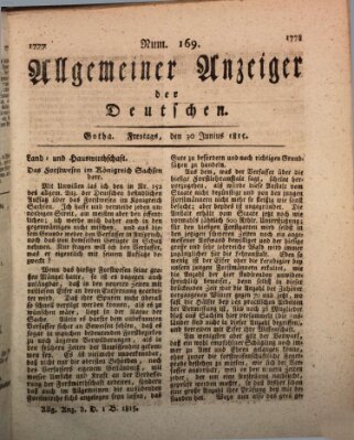 Allgemeiner Anzeiger der Deutschen Freitag 30. Juni 1815