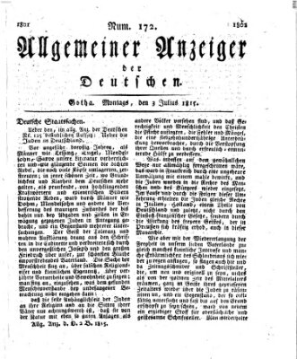 Allgemeiner Anzeiger der Deutschen Montag 3. Juli 1815