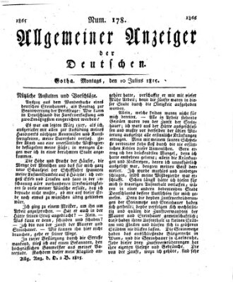 Allgemeiner Anzeiger der Deutschen Montag 10. Juli 1815