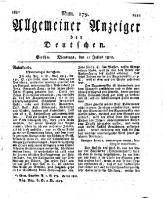 Allgemeiner Anzeiger der Deutschen Dienstag 11. Juli 1815