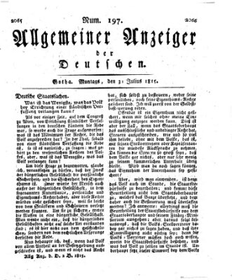 Allgemeiner Anzeiger der Deutschen Montag 31. Juli 1815