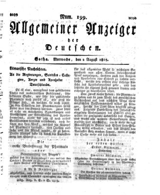 Allgemeiner Anzeiger der Deutschen Mittwoch 2. August 1815