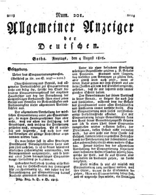 Allgemeiner Anzeiger der Deutschen Freitag 4. August 1815