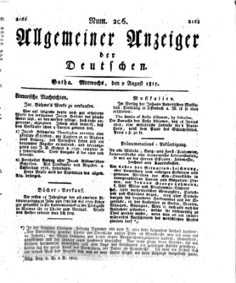 Allgemeiner Anzeiger der Deutschen Mittwoch 9. August 1815