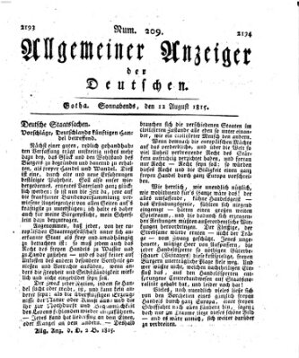 Allgemeiner Anzeiger der Deutschen Samstag 12. August 1815