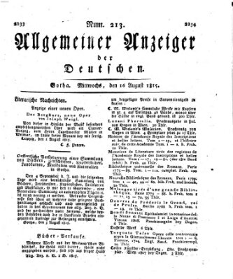 Allgemeiner Anzeiger der Deutschen Mittwoch 16. August 1815