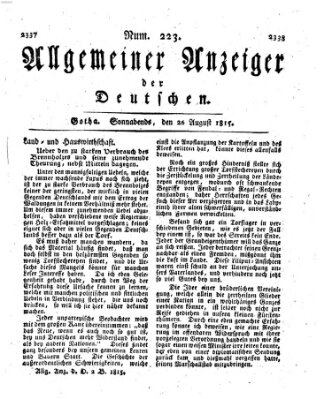 Allgemeiner Anzeiger der Deutschen Samstag 26. August 1815