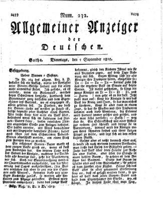 Allgemeiner Anzeiger der Deutschen Dienstag 5. September 1815