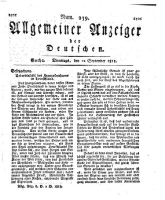 Allgemeiner Anzeiger der Deutschen Dienstag 12. September 1815