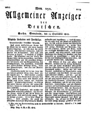 Allgemeiner Anzeiger der Deutschen Samstag 23. September 1815