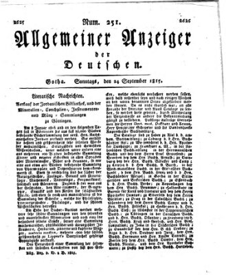 Allgemeiner Anzeiger der Deutschen Sonntag 24. September 1815