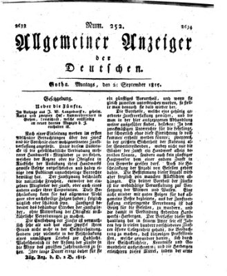 Allgemeiner Anzeiger der Deutschen Montag 25. September 1815