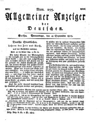 Allgemeiner Anzeiger der Deutschen Donnerstag 28. September 1815