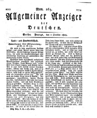 Allgemeiner Anzeiger der Deutschen Freitag 6. Oktober 1815