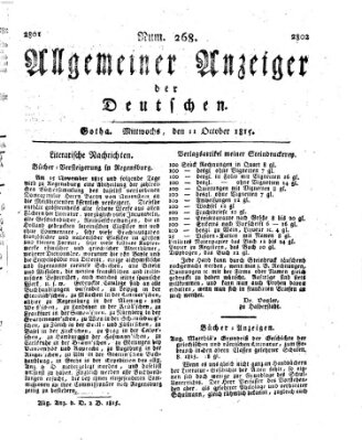 Allgemeiner Anzeiger der Deutschen Mittwoch 11. Oktober 1815