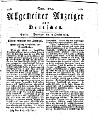 Allgemeiner Anzeiger der Deutschen Dienstag 17. Oktober 1815