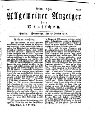 Allgemeiner Anzeiger der Deutschen Donnerstag 19. Oktober 1815