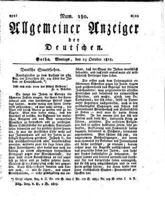 Allgemeiner Anzeiger der Deutschen Montag 23. Oktober 1815