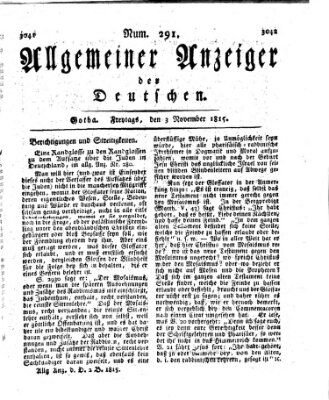 Allgemeiner Anzeiger der Deutschen Freitag 3. November 1815