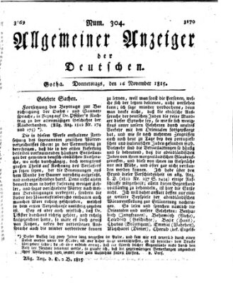 Allgemeiner Anzeiger der Deutschen Donnerstag 16. November 1815