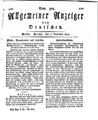 Allgemeiner Anzeiger der Deutschen Freitag 17. November 1815