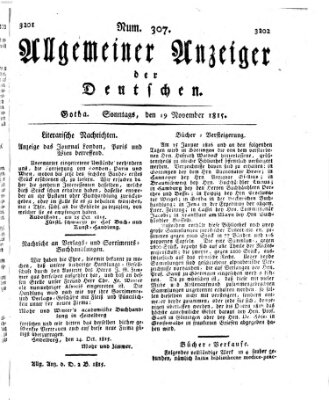 Allgemeiner Anzeiger der Deutschen Sonntag 19. November 1815