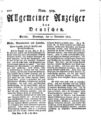 Allgemeiner Anzeiger der Deutschen Dienstag 21. November 1815