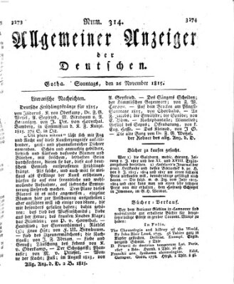 Allgemeiner Anzeiger der Deutschen Sonntag 26. November 1815