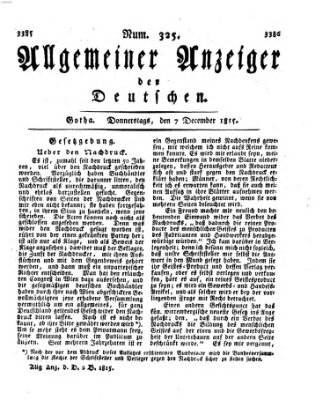 Allgemeiner Anzeiger der Deutschen Donnerstag 7. Dezember 1815