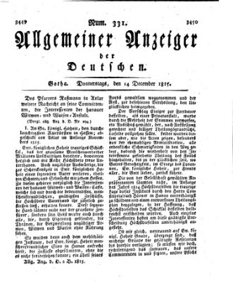 Allgemeiner Anzeiger der Deutschen Donnerstag 14. Dezember 1815