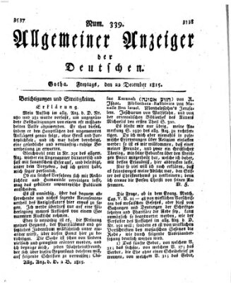 Allgemeiner Anzeiger der Deutschen Freitag 22. Dezember 1815