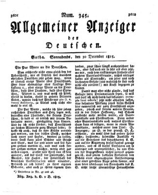 Allgemeiner Anzeiger der Deutschen Samstag 30. Dezember 1815