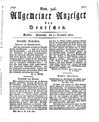 Allgemeiner Anzeiger der Deutschen Sonntag 31. Dezember 1815