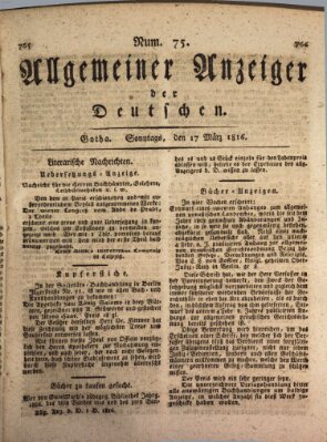 Allgemeiner Anzeiger der Deutschen Sonntag 17. März 1816