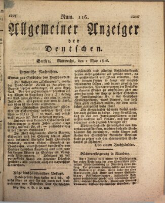 Allgemeiner Anzeiger der Deutschen Mittwoch 1. Mai 1816