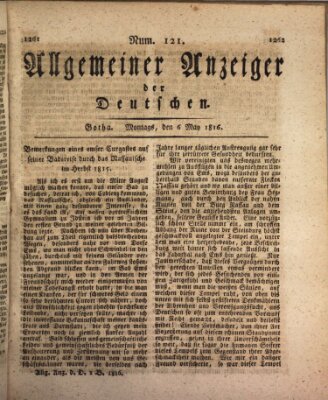 Allgemeiner Anzeiger der Deutschen Montag 6. Mai 1816