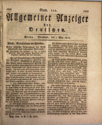 Allgemeiner Anzeiger der Deutschen Dienstag 7. Mai 1816