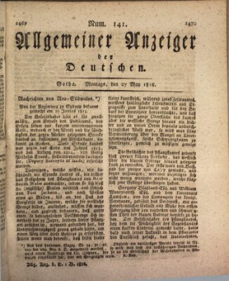 Allgemeiner Anzeiger der Deutschen Montag 27. Mai 1816