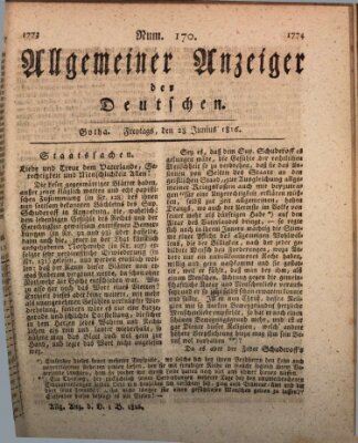 Allgemeiner Anzeiger der Deutschen Freitag 28. Juni 1816