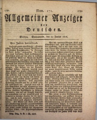 Allgemeiner Anzeiger der Deutschen Samstag 29. Juni 1816