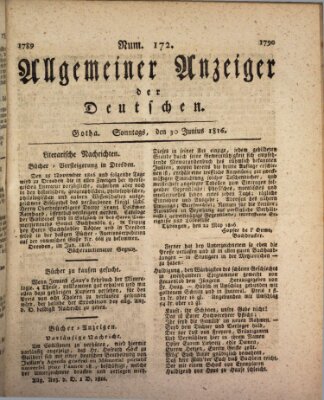 Allgemeiner Anzeiger der Deutschen Sonntag 30. Juni 1816