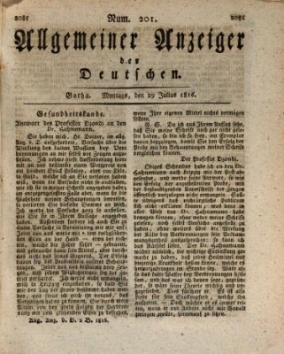 Allgemeiner Anzeiger der Deutschen Montag 29. Juli 1816