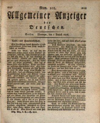 Allgemeiner Anzeiger der Deutschen Montag 5. August 1816