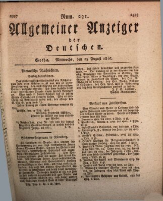 Allgemeiner Anzeiger der Deutschen Mittwoch 28. August 1816