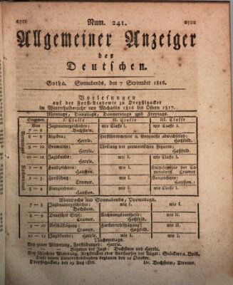 Allgemeiner Anzeiger der Deutschen Samstag 7. September 1816