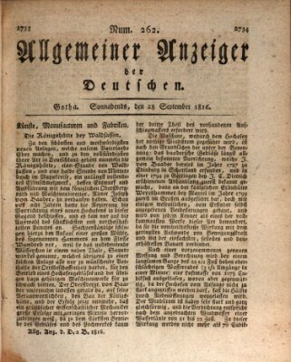 Allgemeiner Anzeiger der Deutschen Samstag 28. September 1816