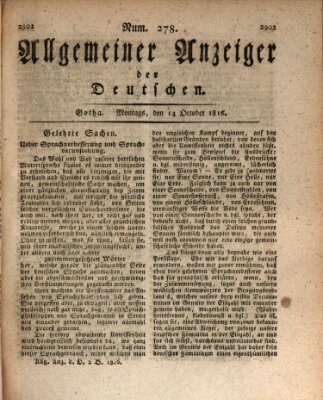 Allgemeiner Anzeiger der Deutschen Montag 14. Oktober 1816