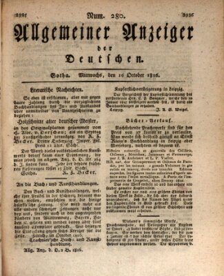 Allgemeiner Anzeiger der Deutschen Mittwoch 16. Oktober 1816