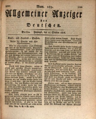 Allgemeiner Anzeiger der Deutschen Freitag 25. Oktober 1816