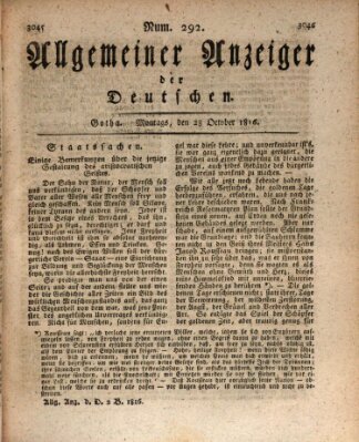 Allgemeiner Anzeiger der Deutschen Montag 28. Oktober 1816